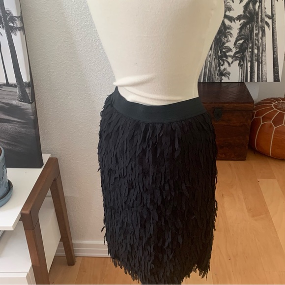 Worthington black all-over fringe knee-length pencil skirt w elastic waist band - Picture 7 of 8